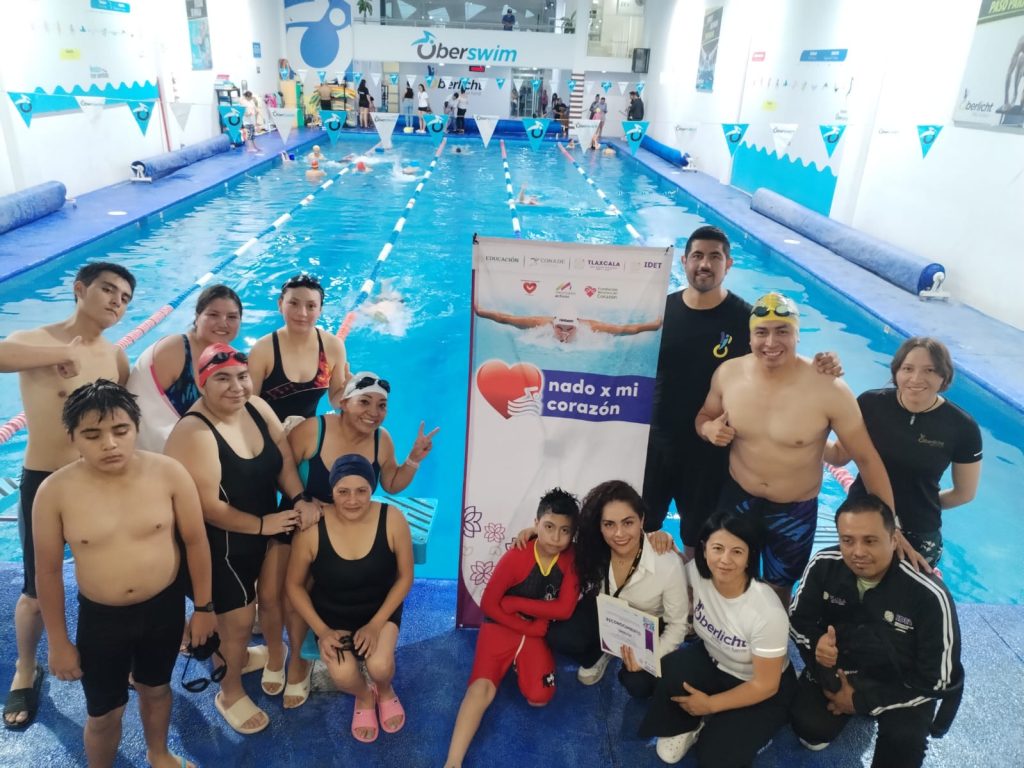 El equipo juvenil “Dragones” de Oberswin natación en Tlaxcala participó activamente en “Nado por mi corazón” 2024