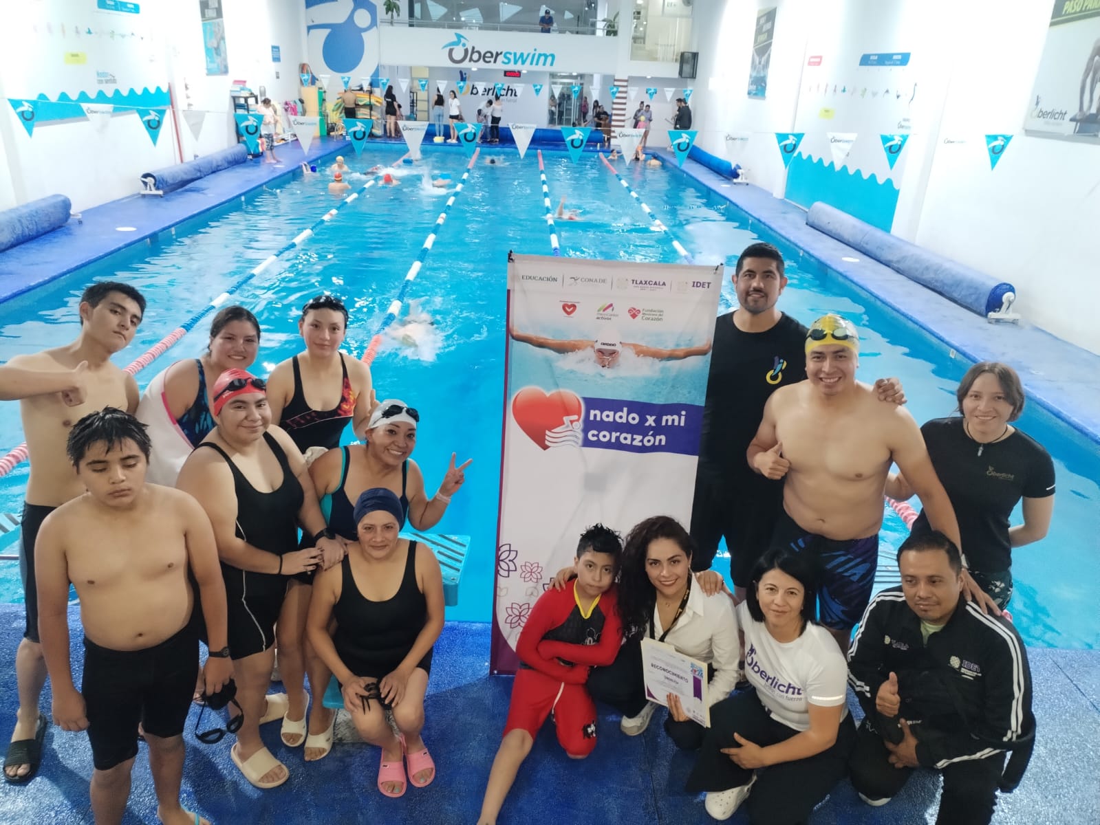 El equipo juvenil “Dragones” de Oberswin natación en Tlaxcala participó activamente en “Nado por mi corazón” 2024